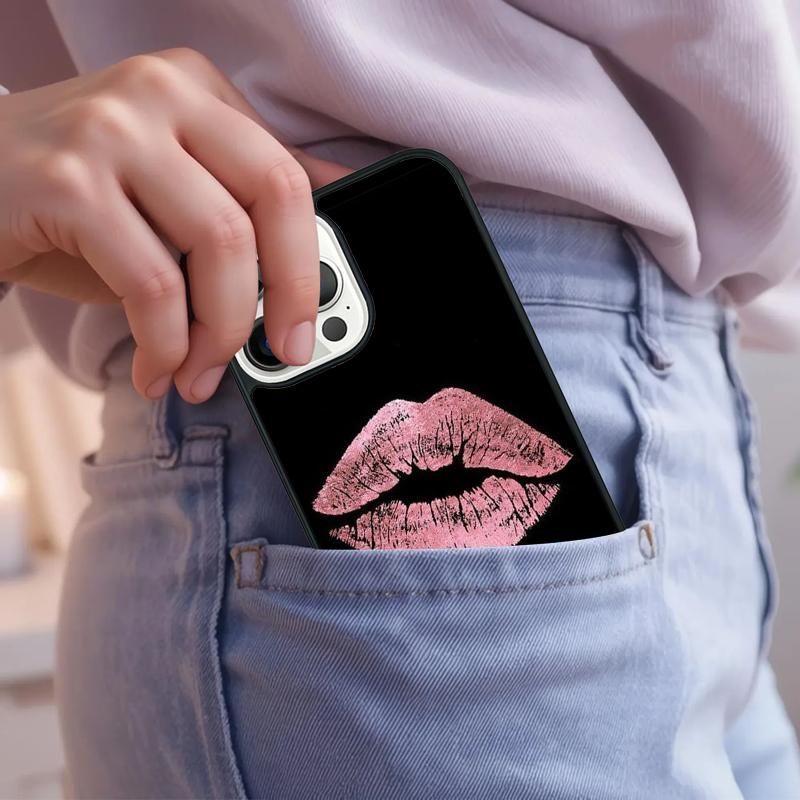 Kiss Me Red Lip Fundas Phone Case For iPhone 17 Air 15 16e 14 13 Pro Max Coque 12 11 Pro Max PLUS cover