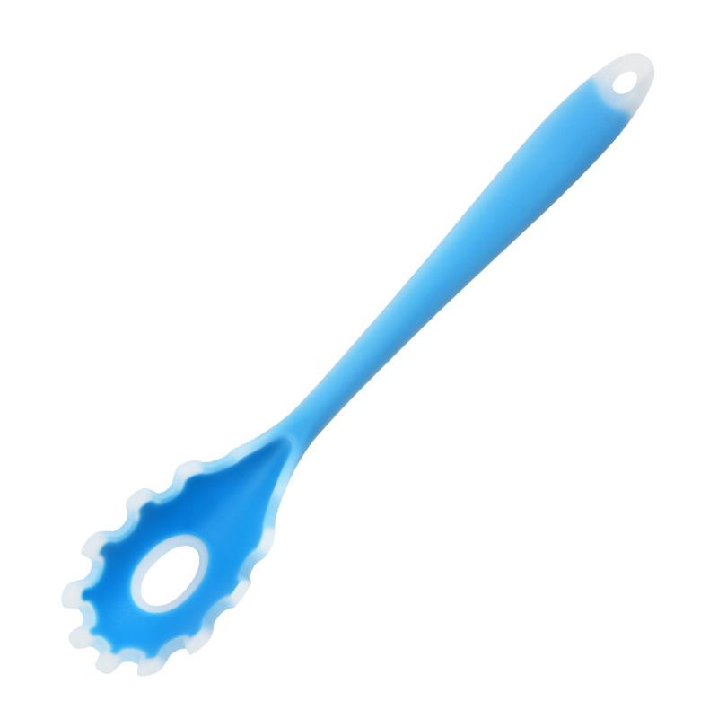 Silicone pasta spoon kitchen silicone pasta grab pasta spoon noodle fishing integrated cooking tool translucent blue