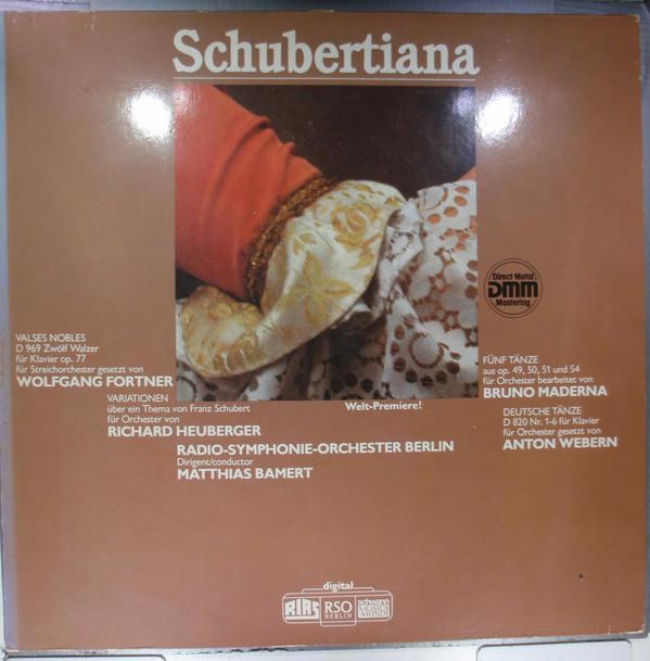

LP Record VARIOUS Schubertiana VMS1613 SCHWANN MUSICA 1983 Europe Classical Used
