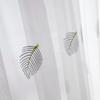 Nordic Style Leaf Embroidery Curtain Window Screen White Yarn Half Blackout Curtain Bedroom Curtain Balcony Yarn