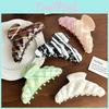 Stylish Korean Acetate Hair Claw Clip For Elegant Updos In Trendy Striped Colors
