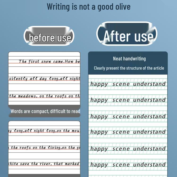 16K English Calligraphy Training Notebook - Standard Frame Writing Paper for Elementary Students.