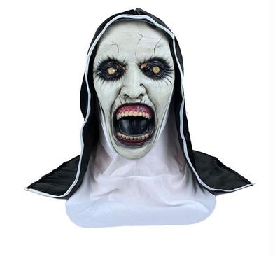 Gruselige Nonne Horror Latex Maske Schleier Beschwörung Valak Cosplay Requisiten Halloween
