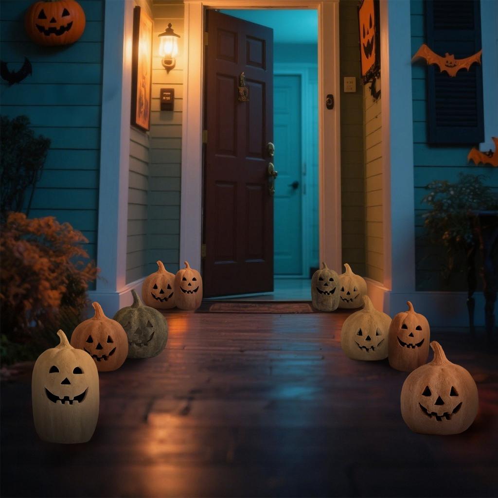 Holiday Decor Cushaw Scene Layout Home Decoration With Light Strip (Without Battery)