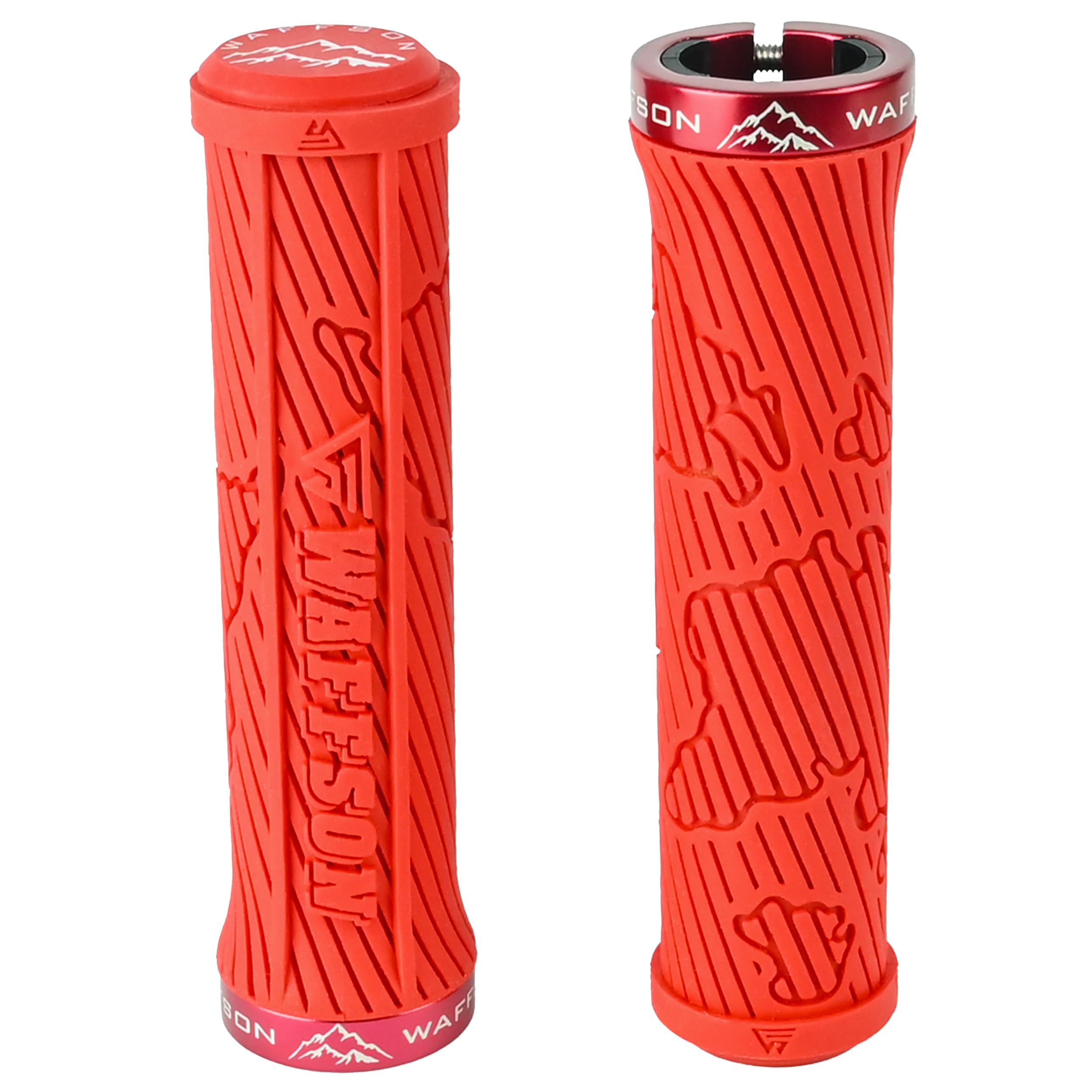 

WFS World Map MTB Grips Single Clamp Ergonomic Mountain Bike Handlebar Grips Comfortable Vibration Damping for and Downhill Red Lock-On – Non-Slip –