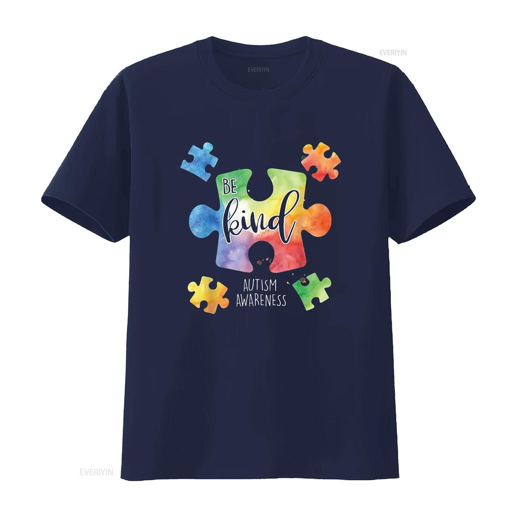 Cute Puzzle Toy Pieces Autism Kind Awareness Womens Summer T Shirt Comfortable and Fashionable Top vintage Washed Breathable