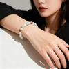 Natural Stone Halo Quartz Bracelet 8mm Bead Bracelet  Crystal Jewelry