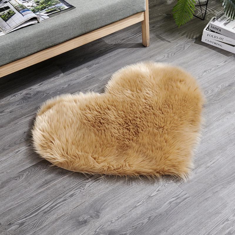 Washable Imitation Wool Plush Floor Mats for Bedroom