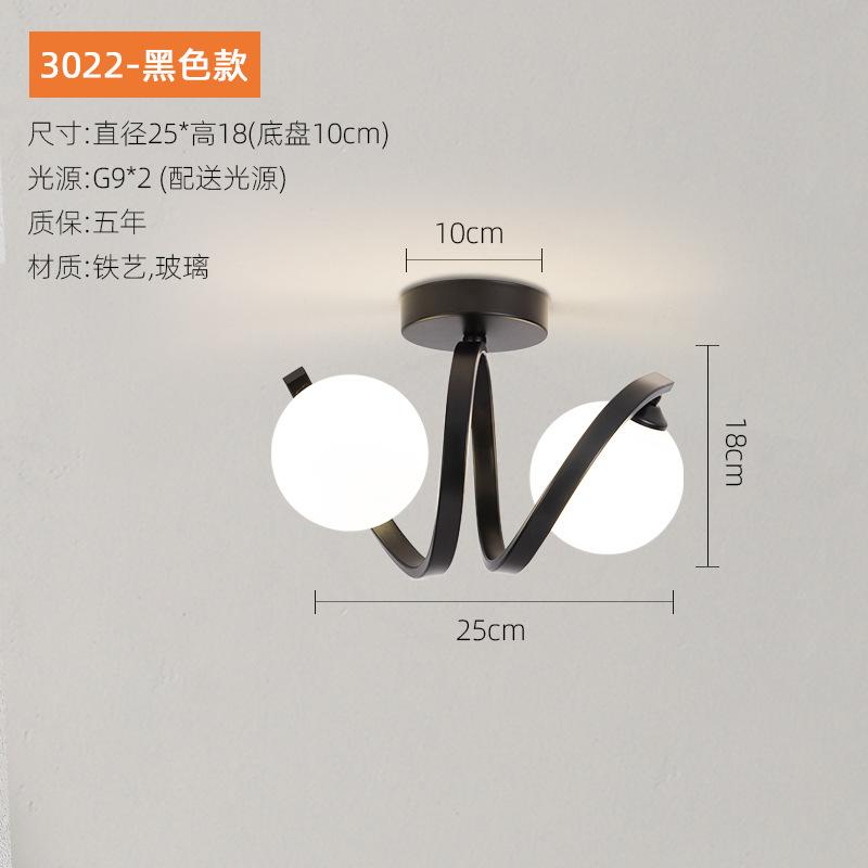 Modern Glass Ceiling Lights Minimalist Black Gold Ceiling lamp Indoor Lighting Hallway Aisle Balcony Entryway Cloakroom Fixtures