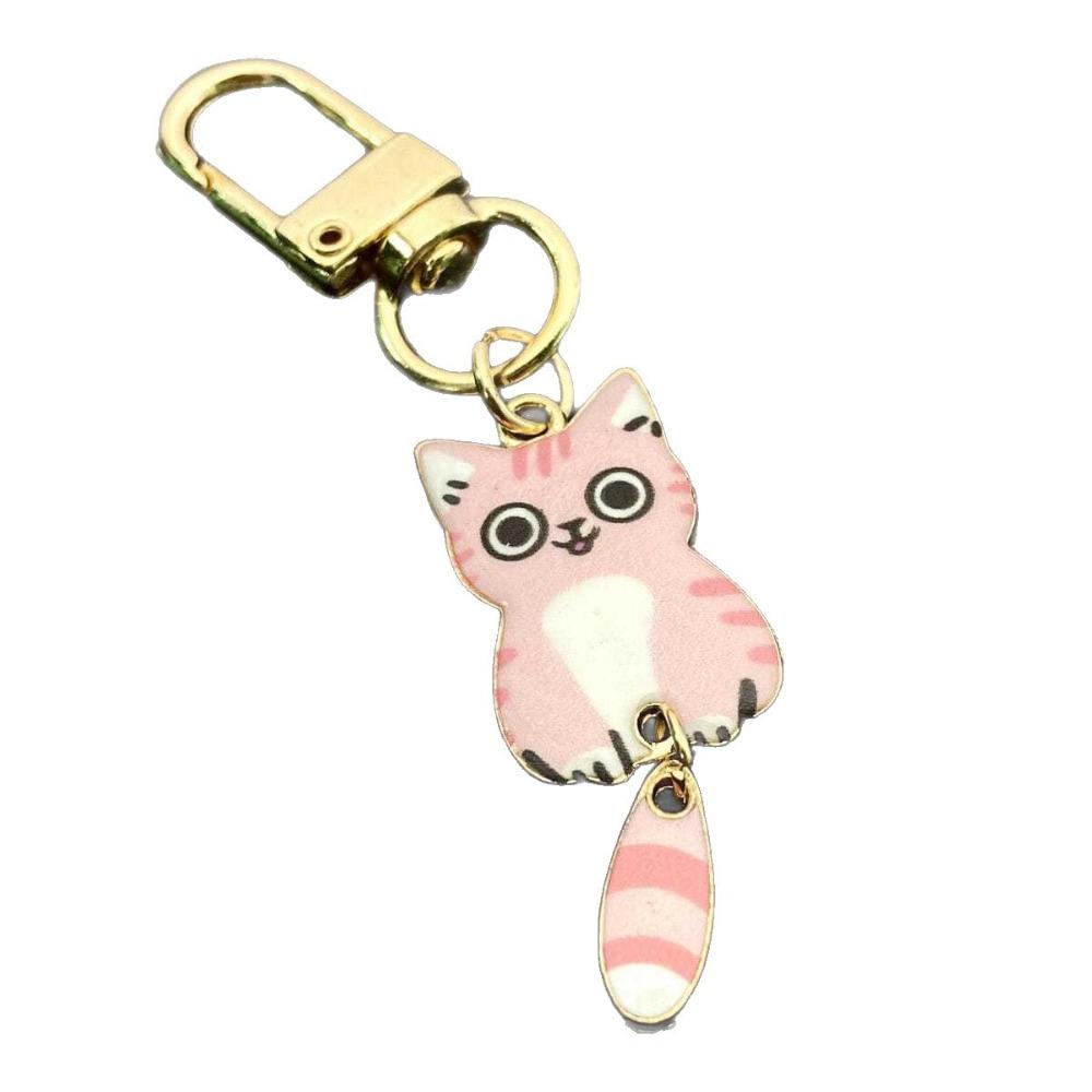Cat Pendant Selling Cute Fun Cartoon Keyring Kitty Bicycle Car Motorcycle Keychain Metal Accessories Fashion Man Woman Gift