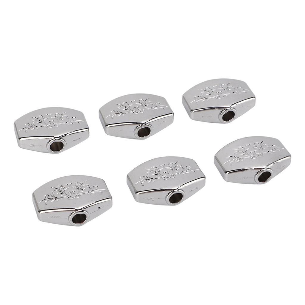 6Pcs Guitar Tuning Peg Tuners Button Machine Head Replacement Buttons Knob Metal Carved Big Square
