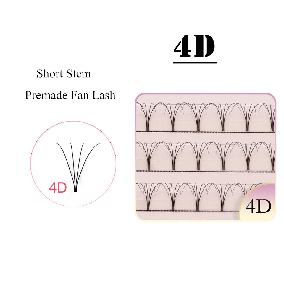 AGUUD 3D 4D 5D 6D Premade Volume Fans Short Stem Russian Volume Eyelash Extensions Soft Natural Long Stem Makeup Individual Lash