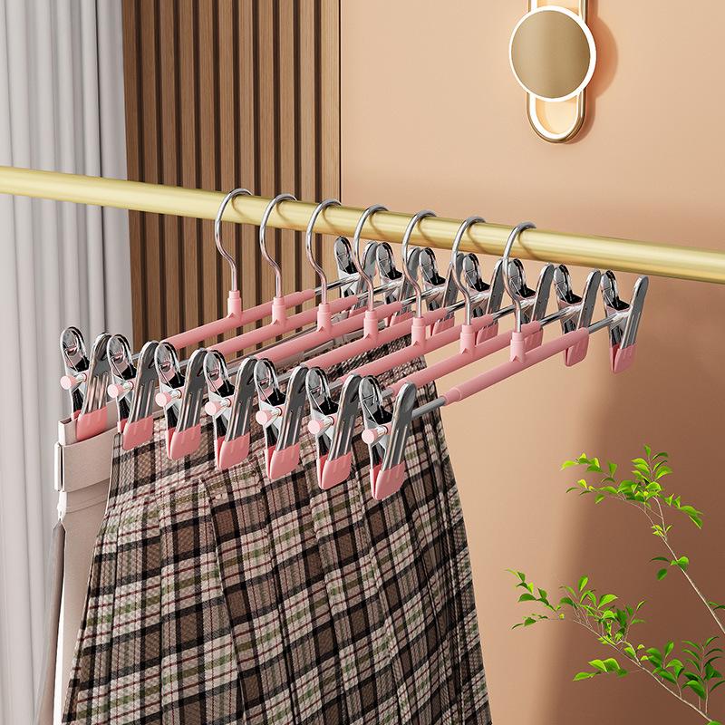 Traceless Anti-Slip Stainless Steel Trouser and Skirt Clips for Home Storage