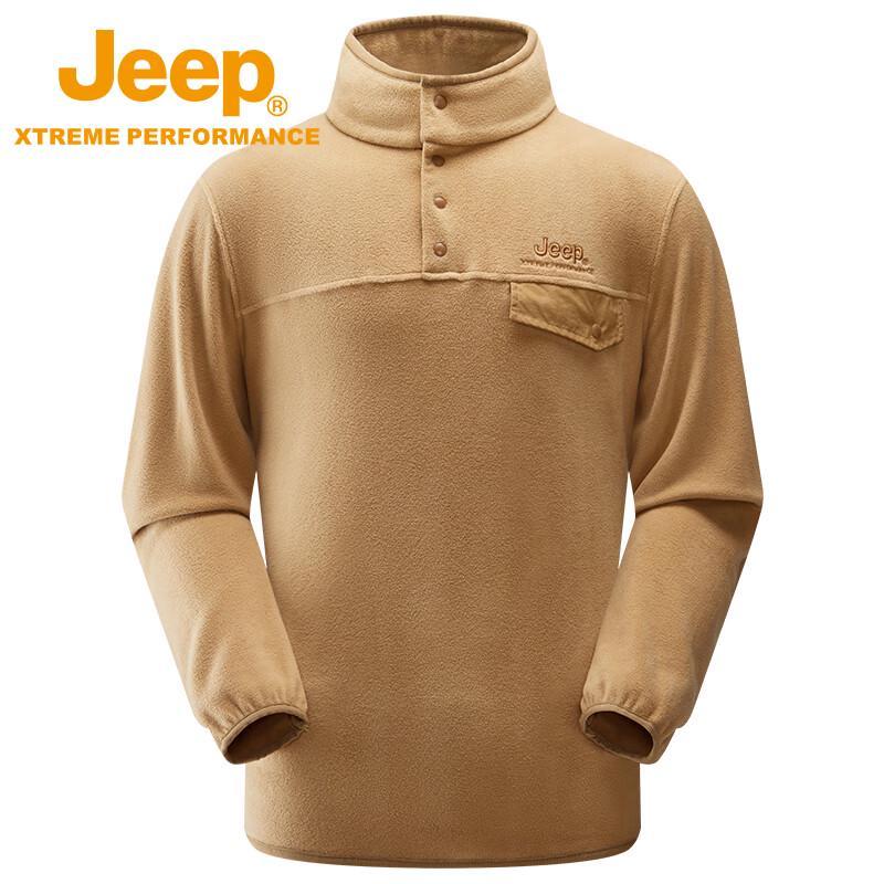 JEEP Unisex Stand Collar Fleece Pullover L