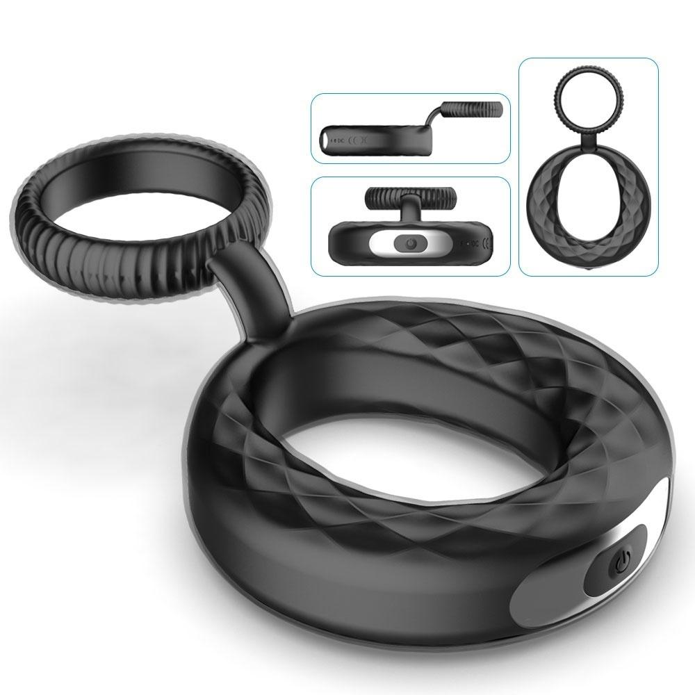 Vibrating Pe-nis Ring Silicone Co-ck Ring Delay Ejaculation E-rection Lo-ck Ring Long Lasting Sex Toys