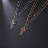 Cazador Gold Color Stainless Steel Fairy Angel Choker Necklace for Women Pendant Chain Necklace Birthday Anniversary Gifts