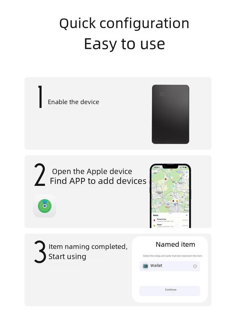 Plastic Card Type Smart Anti-Lost Finder - FindMy Global Locator Replacement for AirTag