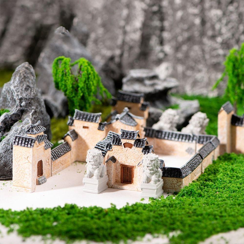 9pcs/set Retor Mini Old City Gate Decorative Ancient House Archway  Fairy Garden