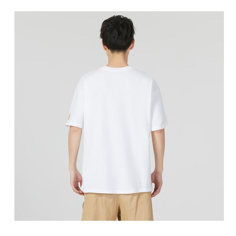 Nike Solid Color Logo Print Crew Neck Pullover Short Sleeve T-Shirt With Drop Shoulder Men Tops White FB9804-100