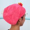 Quick Dry Cute Women Microfiber Hair Drying   Wrap Tower Hat Accessory For Bath(yellow)