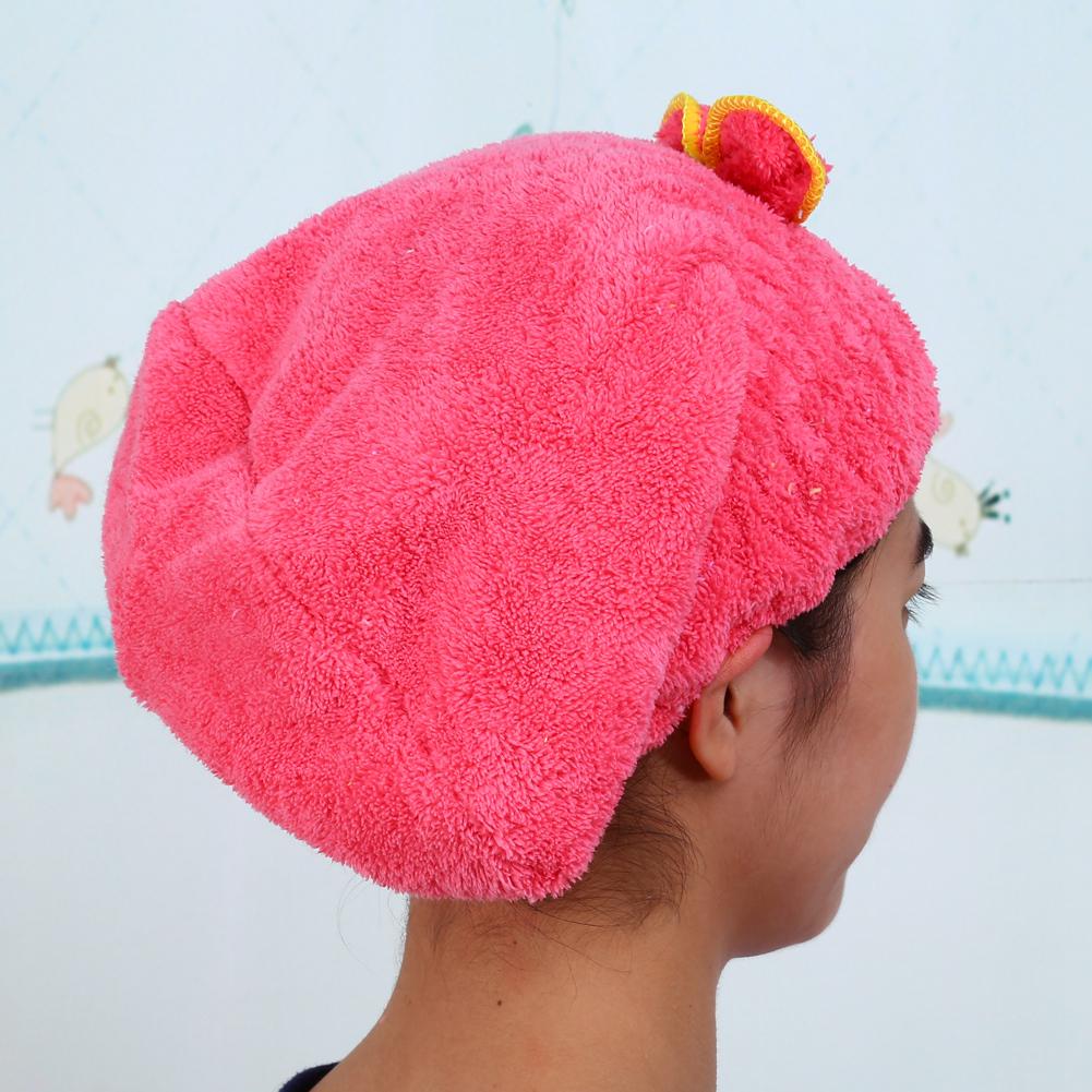 Quick Dry Cute Women Microfiber Hair Drying   Wrap Tower Hat Accessory For Bath(yellow)