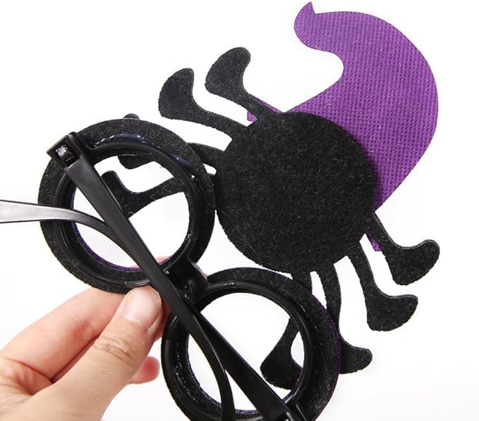 [EZBUYGO] Set de 9 ochelari de Halloween, modele din hârtie cu păianjeni și lilieci, perfect pentru petreceri, evenimente, decorațiuni de Halloween, cadouri și costume
