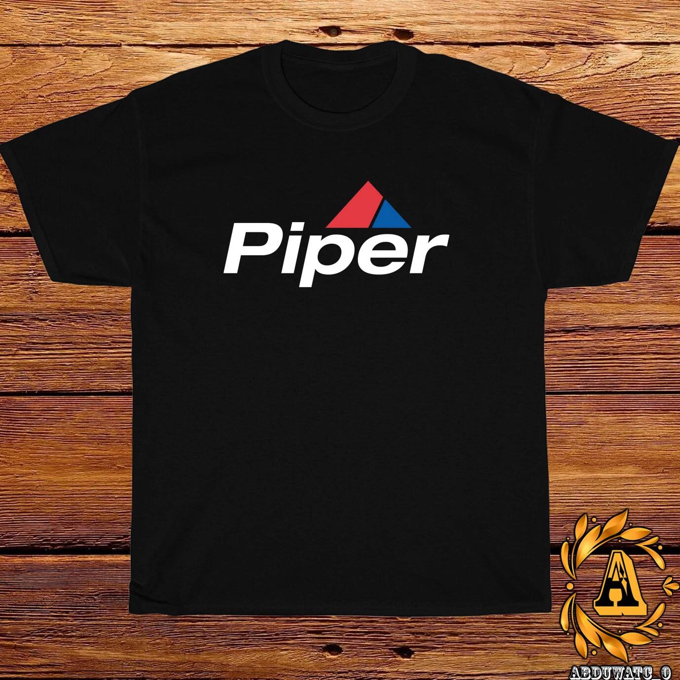 Piper Aircraft Company Logo Black/ Grey/ White/ Navy / Red T-Shirt S-5XL S