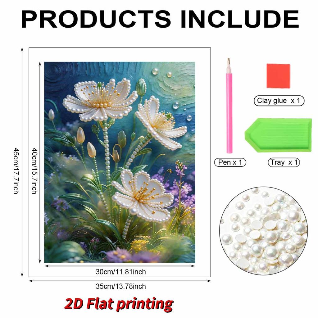 5D Frameless Pearl Painting Lotus Diy Handmade Sticky Diamond Creative Canvas Art Painting Bedroom Decoration Living Room Hanging Painting