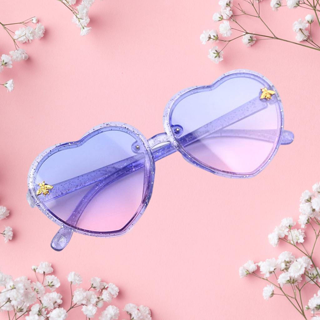 2 Pieces Cute Lovely Heart Sunglasses Eyeglasses Round Eyewear Small for Gift Outdoor Boys Beat