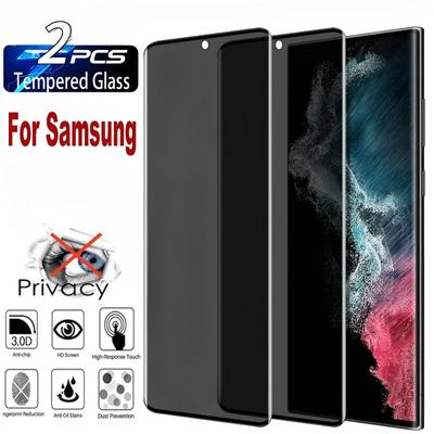 2 Stück Anti-Spy-gehärtetes Displayschutzglas für Samsung S23 S24 Ultra 5G S22 S21 S20 Plus S23 S21 S20FE S10 S9 Plus