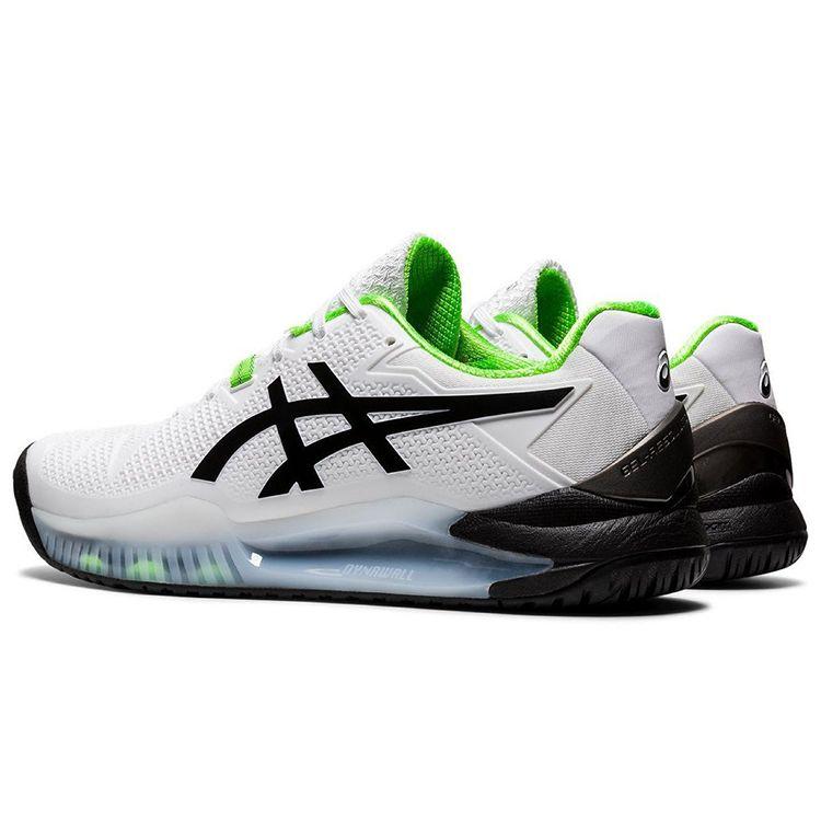 Asics Gel Resolution 8 White Green Gecko Men Sneakers 1041A079-105