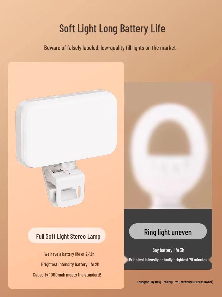 2025 Tragbares LED-Selfie-Licht für mobile Fotografie und Live-Streaming
