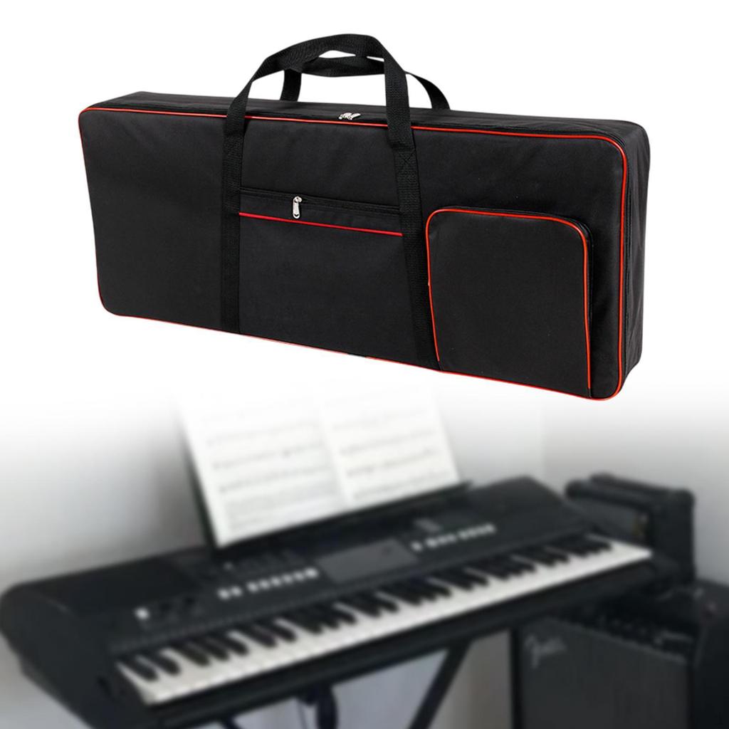 61 Key Keyboard Case 40.16"x16.54"x1.97" Oxford Cloth Accessories Padded with Backpack Straps