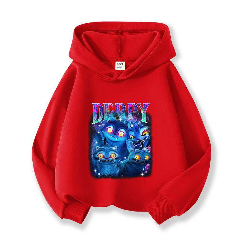 2025 Witcher Team New Children's Fashion Street Style Hoodie Casual Versatile Cartoon Printed Girls' Hoodie Sportswear