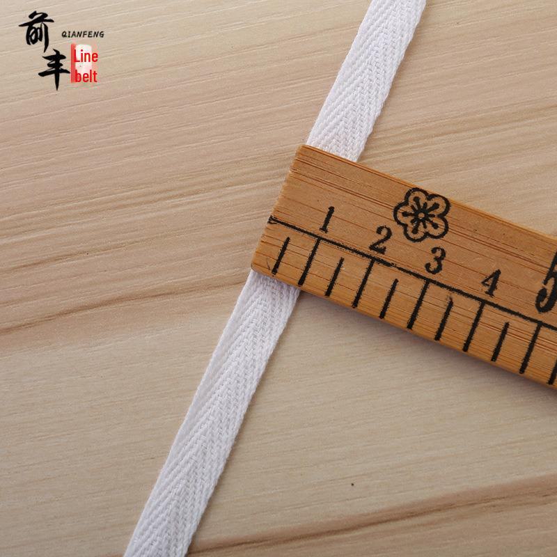 1cm Red Herringbone Belt with Cotton Edging and Colored Webbing Ribbon