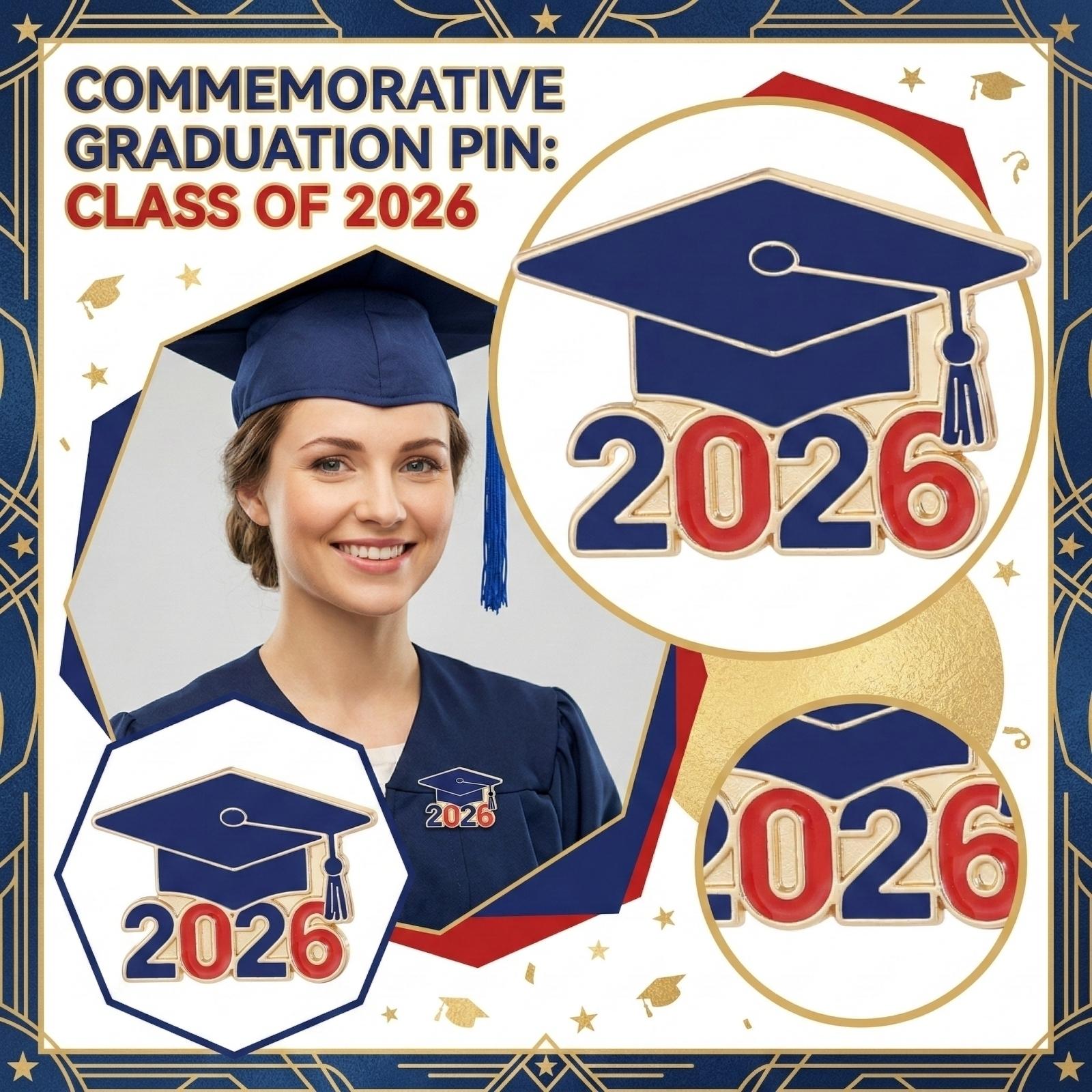 

Graduation Cap Badge 2026 Student Commemorative Pin Accessory for Graduation Season Academic Ceremony Souvenir One Size