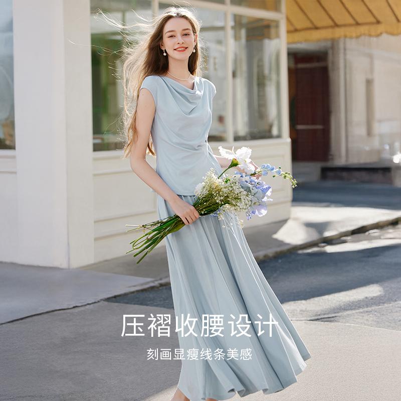 Design inspired top+half skirt knitted suit