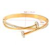 1 PC 18K Gold Plated Stainless Steel Micro Diamond Delicate Cross Nail Bracelet, Elegant and Versatile Women's Bracelet