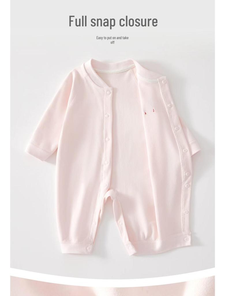 Pure Cotton Newborn Long Sleeve Bodysuit - Spring/Autumn Base Layer Pajamas