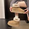 Women's Fashion Furry Mouth Thick Sole Lightweight Winter Warm Snow Boots Plush Lining Non-slip Wear-resistant Casual Outdoor Sports Cotton Boots