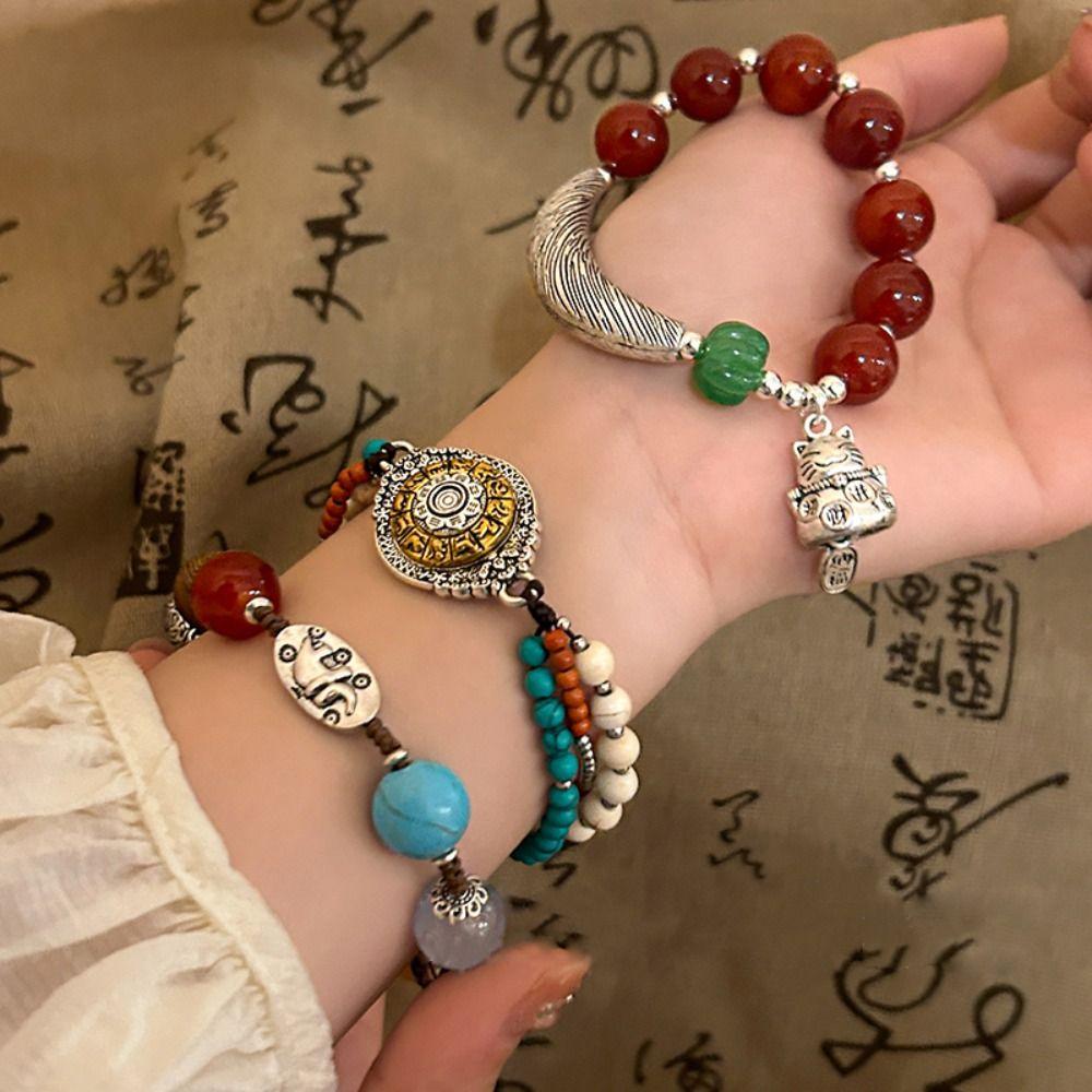 Braided Bohemian Bracelet Nepal Tibetan Style Vintage Beaded Bracelet Tibetan-style Bracelet  Gift