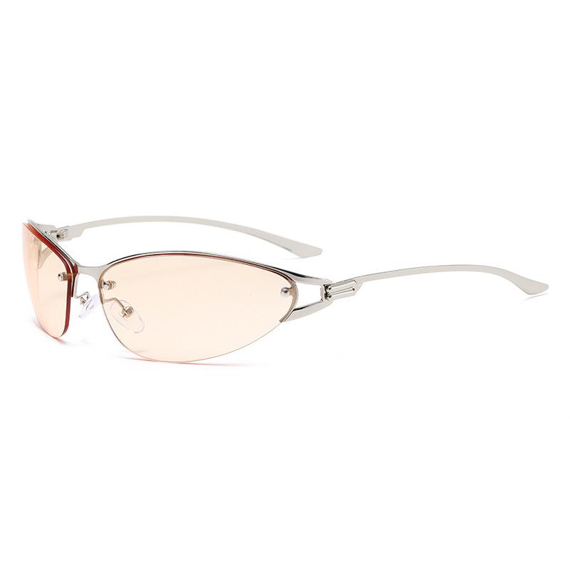 Women's Y2K Cat-Eye Metal Sunglasses - High-End Luxury, European & American Street Style Sun Protection Glasses