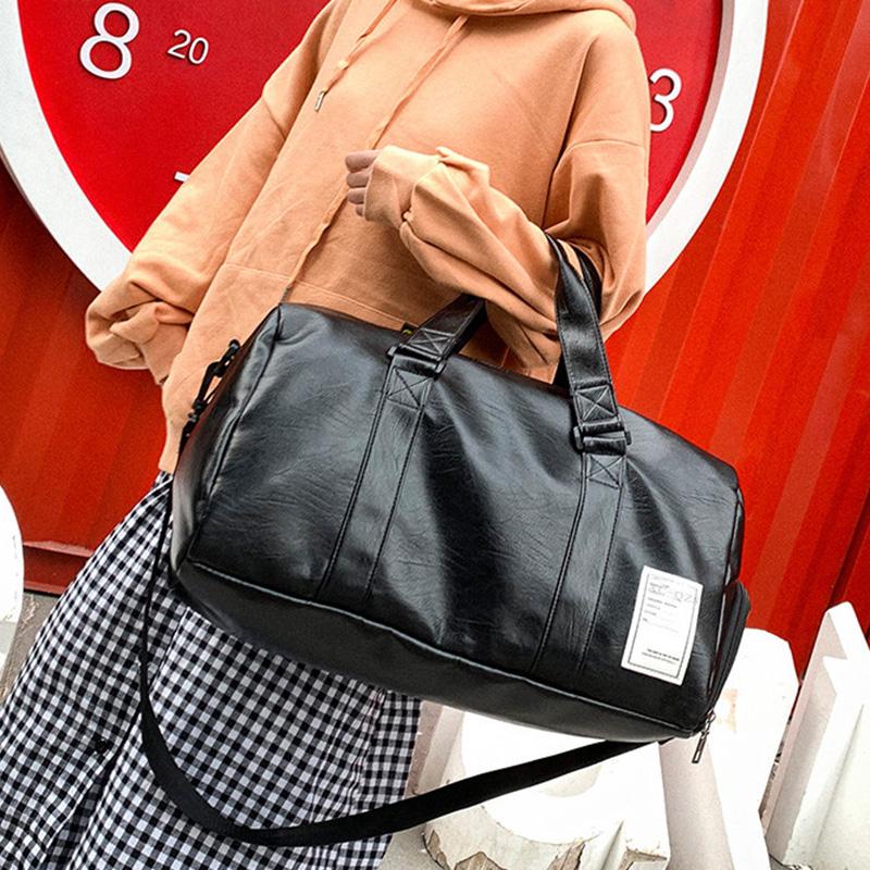 Gym Bag Leather Sports Bags Dry Wet Bags For Men Women Training for Shoes Fitness Yoga Travel Storage Luggage Shoulder Sports Bag