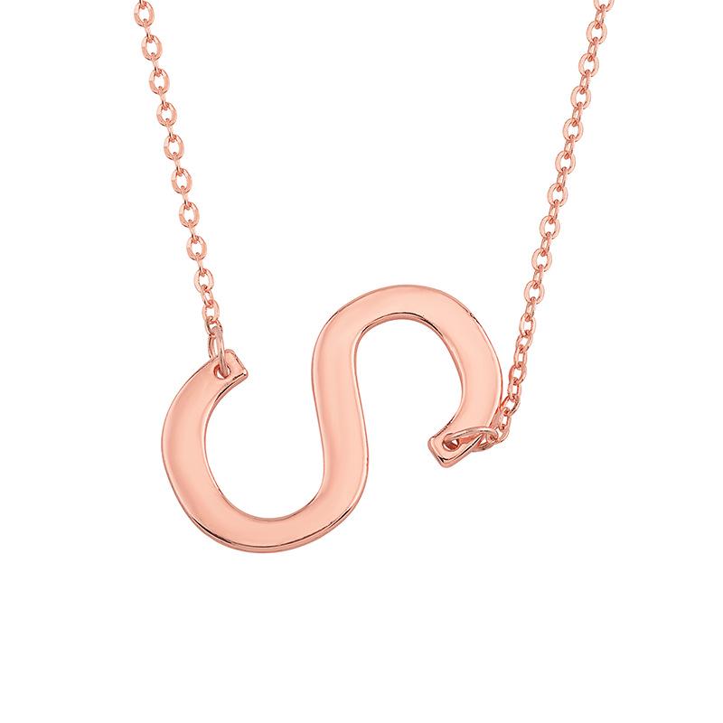 2026 Simple Hot-selling Jewelry, Letter Necklace, Trendy Neck Chain 26 English Letter Collarbone Chain 2025 Source