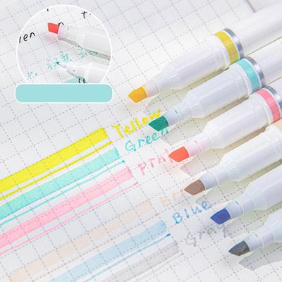 3-teiliges doppelseitiges Textmarker-Set, saftiger und heller Farbmarker zum Lesen, Zeichnen, Kunst, Malen