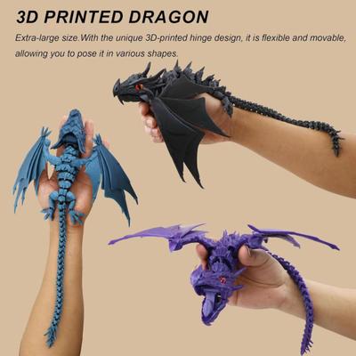 3D Tištěná Figurka Létajícího Draka Pohyblivé Klouby Okřídlený Drak Figurka Kloubový Model Draka Fidget Hračka Stolní Dekorace Ozdoba