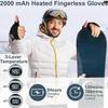 Heated Gloves Gloves, Waterproof Portable Heating Gloves with Digital Display, Rechargeable Heated Gloves, Smart Thermostatic Heated Fingerless