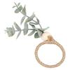 12PCS Napkin Rings Bohemian Style Wood Bead Farmhouse Napkins Ring Holders for Weddings Parties Leaves Design