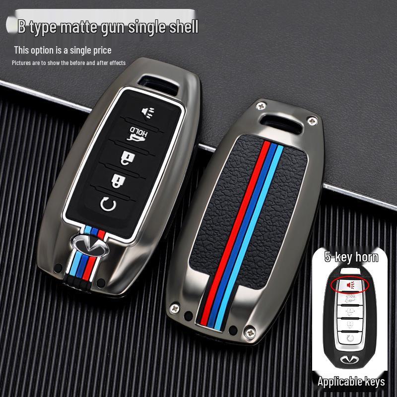 2020 Infiniti QX50/QX60 Key Cover: Metal Shell Key Bag with Buckle for Car Modification