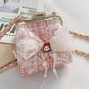 Porta-moedas Infantil Bolsa de Mão Carteira Bolsa de Menina Kawaii Laço de Renda Bolsa de Ombro Infantil Lolita Bebê Pequenas Bolsas Transversais de Couro